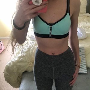 PINK Victoria’s Secret teal and black zip sports